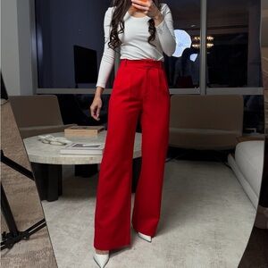 Abercrombie & Fitch Red Wide Leg Pants
